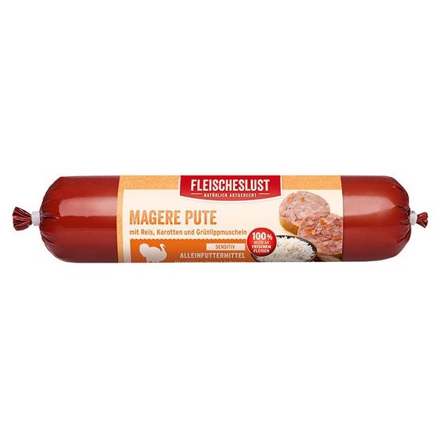 Fleischelust pølse med kalkun, 800g - KORT DATO