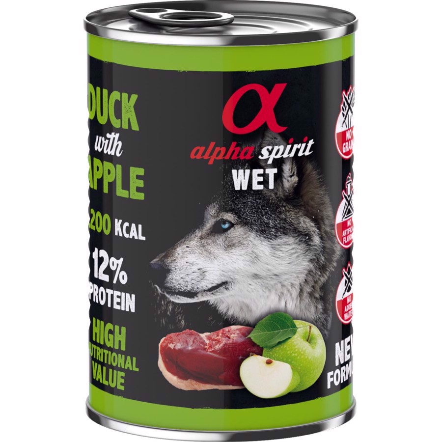 Alpha Spirit dåsemad, Duck with apple, 400g