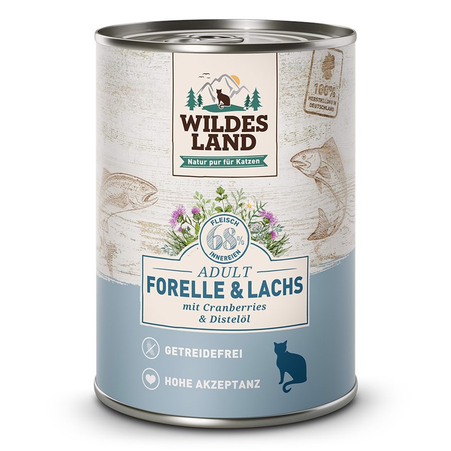 Wildes Land Cat Trout & Salmon With Cranberries, 375g