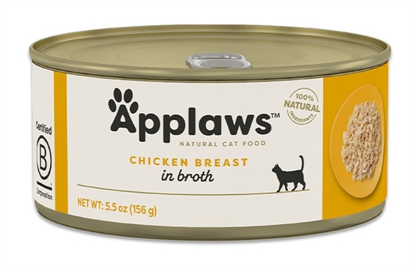 Applaws Cat Dåsemad, Chicken Breast in Broth, 156g