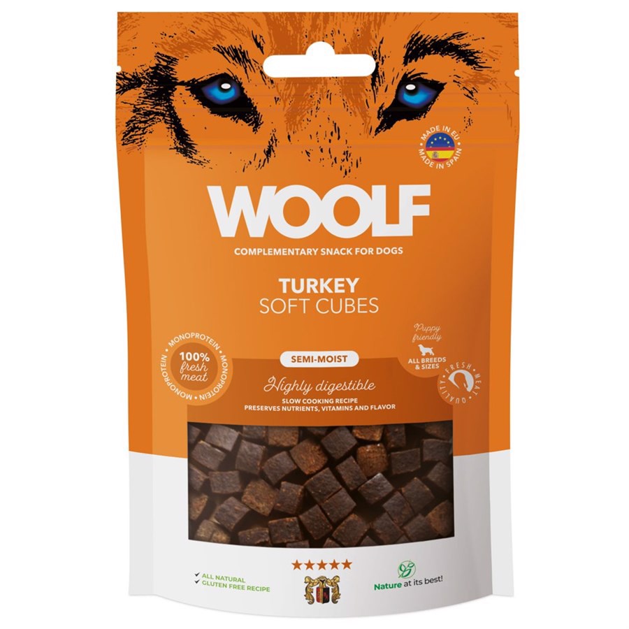 Woolf Soft Cubes Turkey, 100g