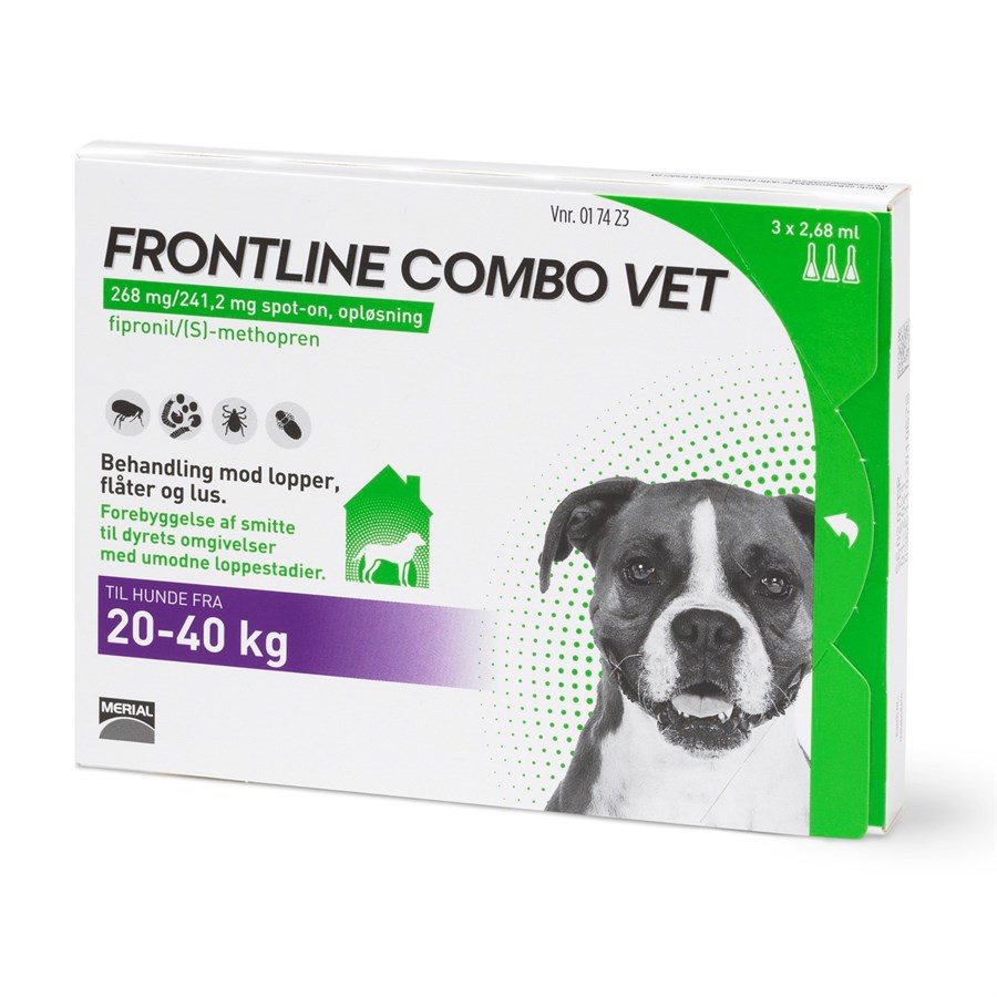 Frontline loppemiddel til hunde 20-40 kg - billigste DK