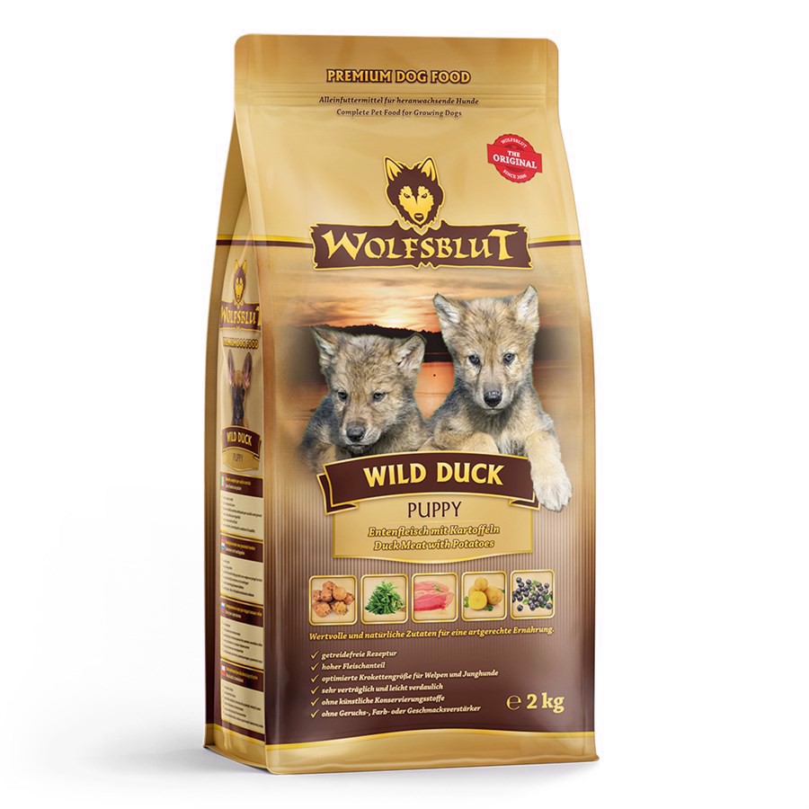 WolfsBlut Wild Duck PUPPY, med and, 2 kg